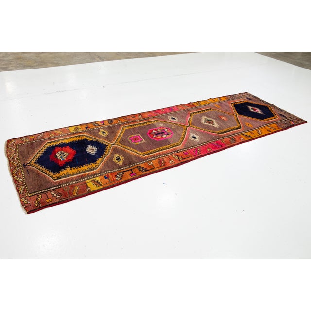 Vintage Tribal Persian Kilim Runner - Handmade Geometric Wool Rug For Sale - Image 10 of 10