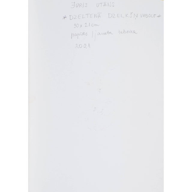 Juris Utans, Yellow Stinger Beetle, 2021, Mixed Media on Paper, in Very Good conditions. Designed from 2000 I have...