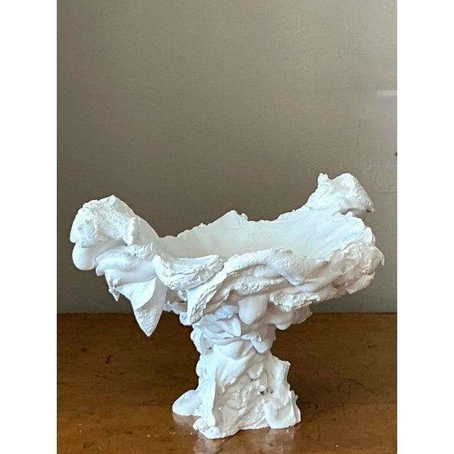 Vintage Boho Plaster Drip Bowl For Sale In West Palm - Image 6 of 8