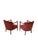 Mid-Century Modern Vintage Oak and Damask Velvet Armchairs, 1960s, Set of 2 For Sale - Image 3 of 13