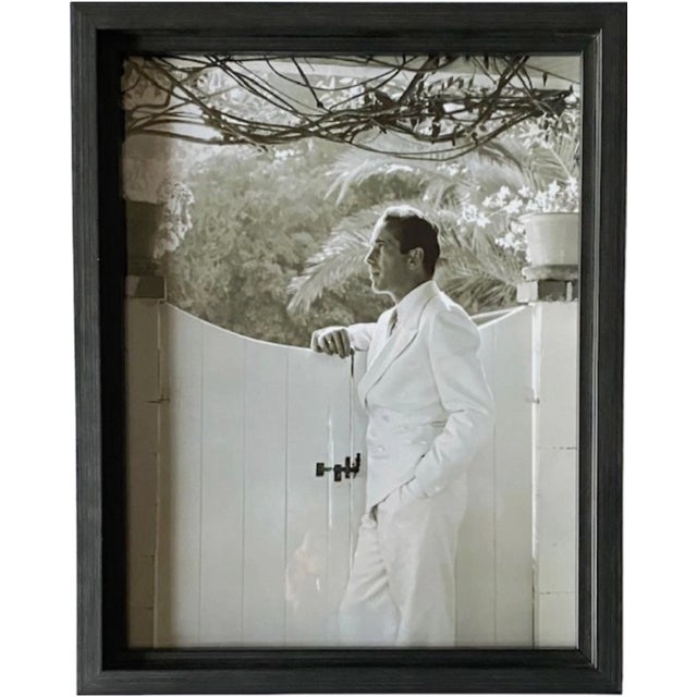 Late 20th Century Vintage Humphrey Bogart at the Garden of Allah Hotel Framed Black & White Photo For Sale - Image 12 of 12