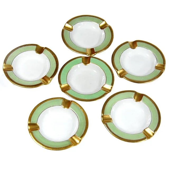 Porcelain Ashtrays from Edition Christofle, Set of 6 For Sale - Image 11 of 11