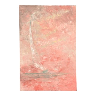 72" Tall Abstract Modern Sailboat Original Painting on Canvas For Sale