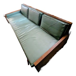 Stunning Emerald Green Mid-Century Modern Trundle Couch Sofa MCM For Sale