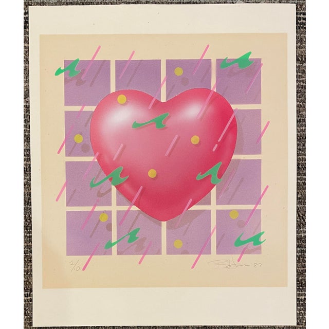 1982 Pop Art Heart Serigraph For Sale - Image 4 of 4