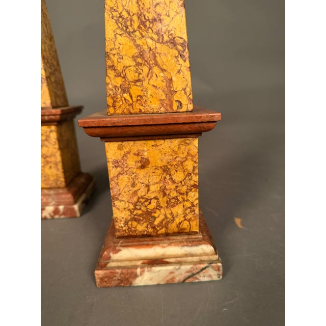 Italian Pair of Italian Marble Obelisks, Circa 1890 For Sale - Image 3 of 14