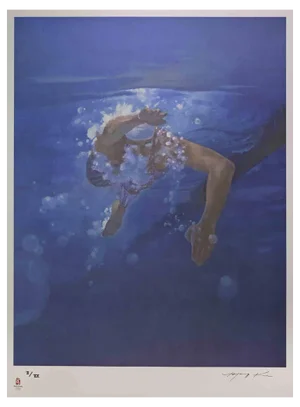 Kim Hyang, Swimmer, Lithograph, 2008