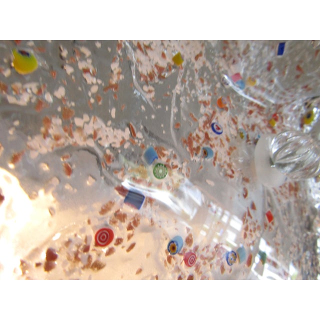 Large Vintage Italian Murano Glass Multi-Colored Murrine Leaf Chandelier For Sale - Image 11 of 18