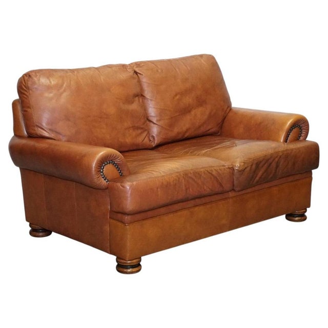 Tan Leather Cordoba Two-Seater Sofa from Tetrad For Sale - Image 18 of 18