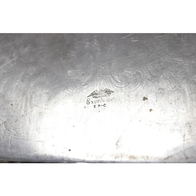 Vintage Victorian Silver Plated Grapevine Bar Serving Platter Tray by Excelsior For Sale - Image 11 of 16