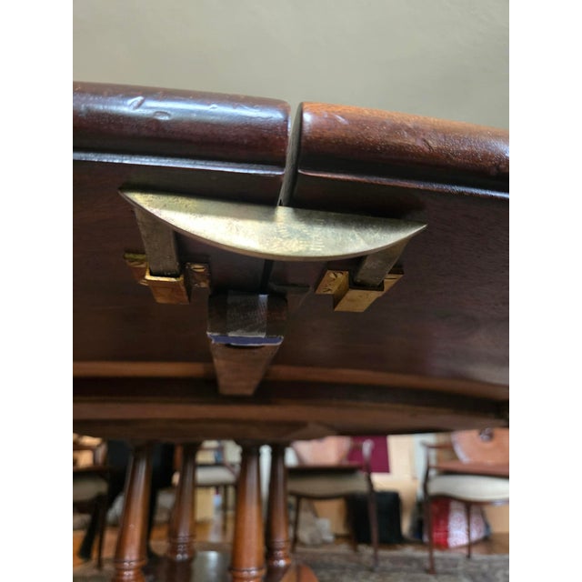 Mid-Century Modern 1960s Custom Burton Ching English Mahogany Dining Table – 60" Round / 84" Extended – Original $20,000 Commission For Sale - Image 3 of 17