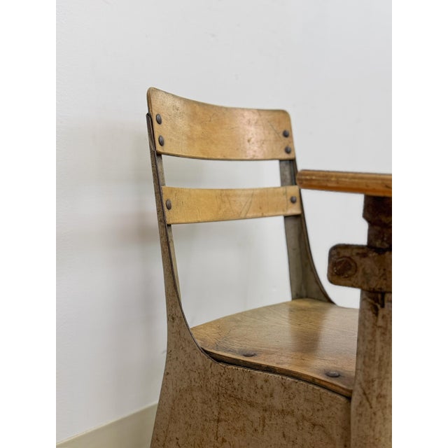 Antique Industrial Kids School Desk Adjustable Vintage Cast Iron Wood For Sale - Image 11 of 16
