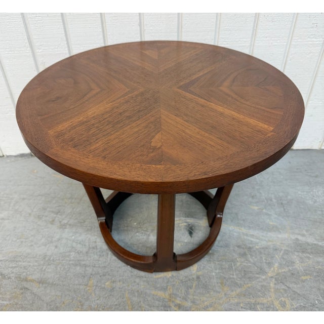 1960s Mid-Century Modern Round Lane Rhythm Walnut Side Tables - Set of 2 For Sale - Image 5 of 7