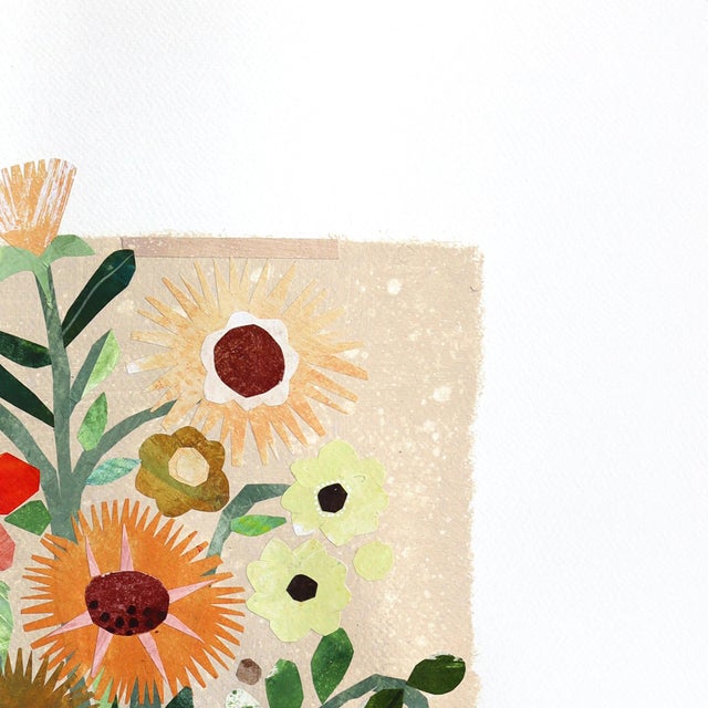 Abstract Howdy! (Spring Flowers) - Original Spring Floral Still Life Collage Art on Paper For Sale - Image 3 of 6