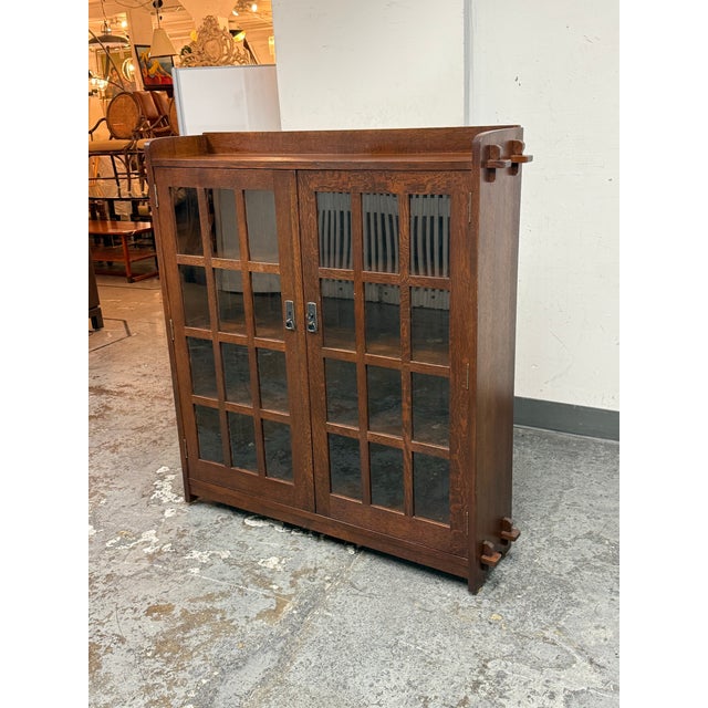 Stickley Furniture Mission Double Bookcase With Glass Doors, Model 89-645 For Sale - Image 11 of 12