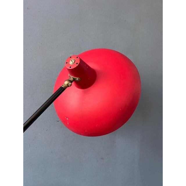 Vintage Red Anvia Floor Lamp by J.J.M. Hoogervorst For Sale - Image 10 of 13