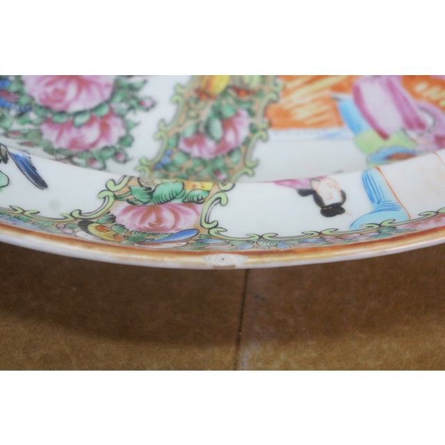 Ceramic Antique Chinese Export Famille Rose Medallion Porcelain Serving Bowl & Platters For Sale - Image 7 of 18