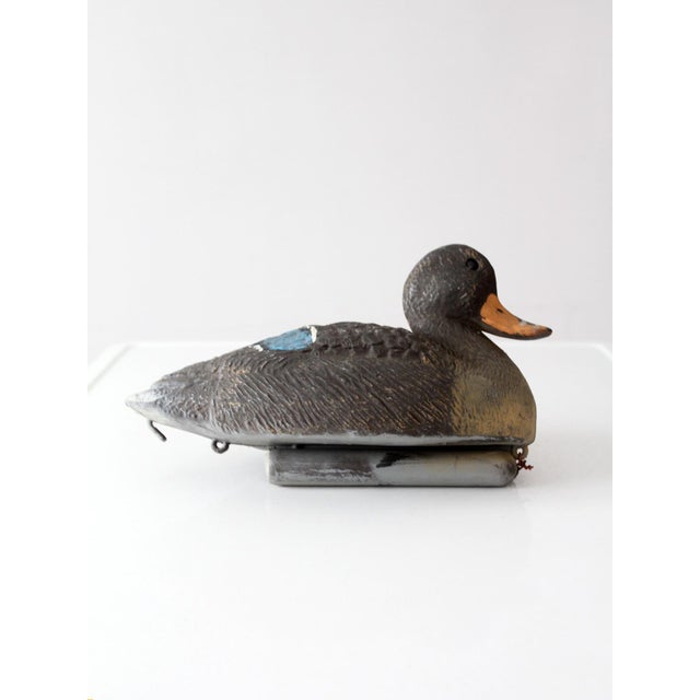 Vintage 1970s Victor Mallard Hen Duck Decoy With Weight For Sale - Image 6 of 14