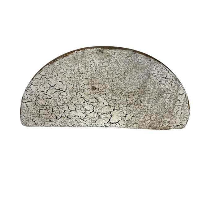 Vintage giltwood and white decorative bracket, display shelf. The aged white crackle finish fluted body and gilt carved...