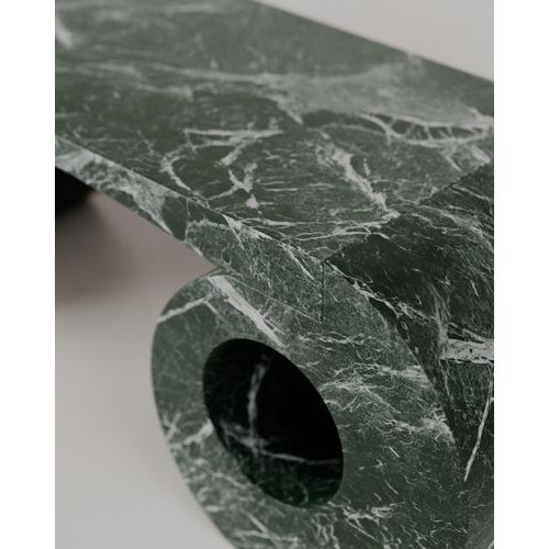 Stone Verde Notte Marble Stone Eye Bench by Esther Knopfler For Sale - Image 7 of 17