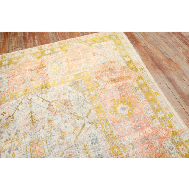 Ivory Angora Antique Oushak Rug - 8'5" x 11'2" For Sale - Image 10 of 12