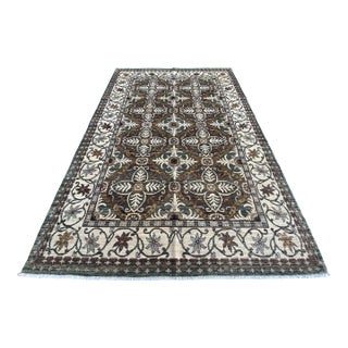 Handmade Lattice-Pattern Oriental Rug With Persian Floral Motifs – 6.5×9.9ft For Sale