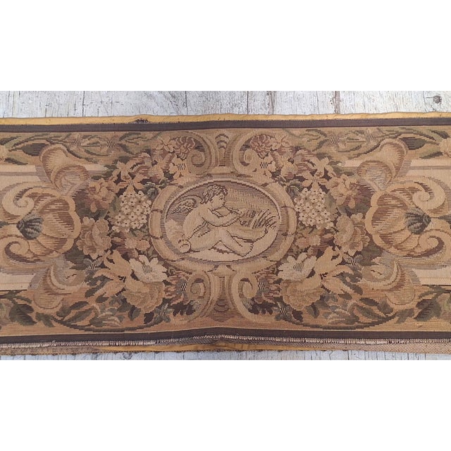 Textile Antique French Aubusson-Style Tapestry Architectural Border Panel For Sale - Image 7 of 9