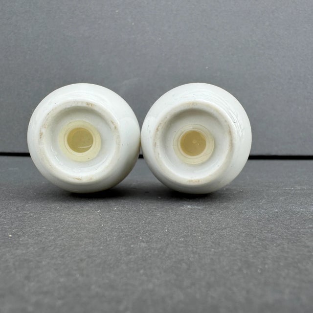 American Bone China Egg Shaped Salt and Pepper Shakers For Sale - Image 3 of 6