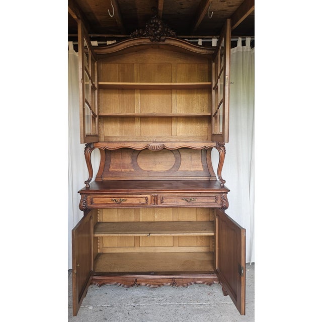 Antique French Cabinet, Rococo Style, Buffet Deux Corps, For Sale - Image 13 of 18