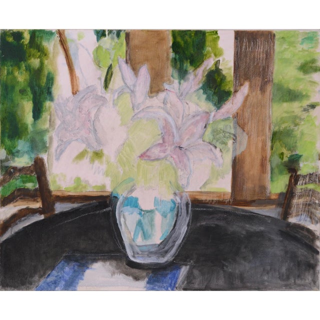 Lily's and Glass Vase by Patricia Gillfillan For Sale - Image 4 of 4