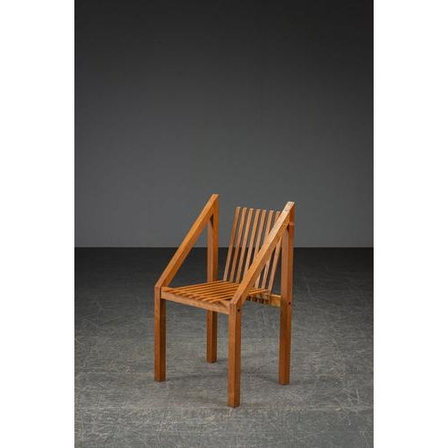 Wood Architectural Accent Chair, 1980s For Sale - Image 7 of 18