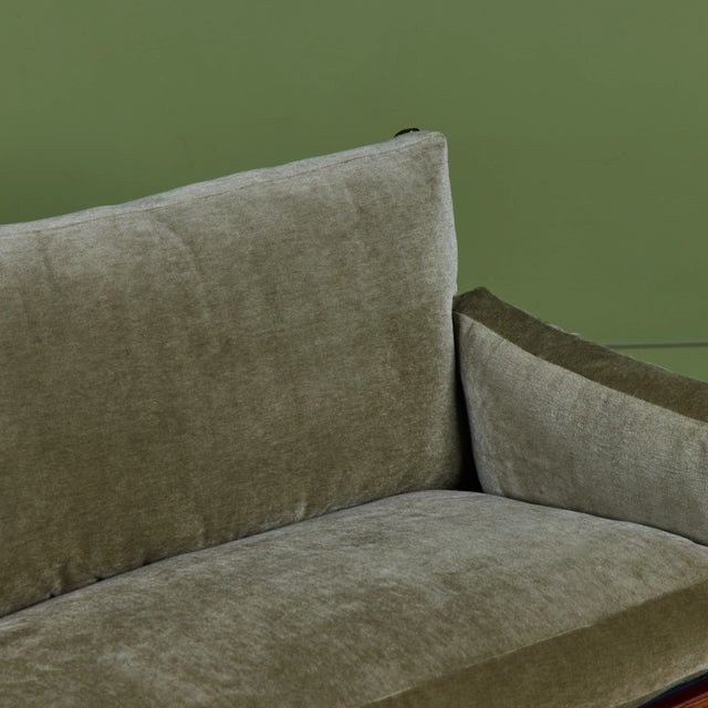 Rosewood and Mohair Velvet Sofa For Sale - Image 12 of 16