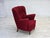 Mid-Century Modern Danish Armchair in Red Furniture Fabric, 1960s For Sale - Image 3 of 18