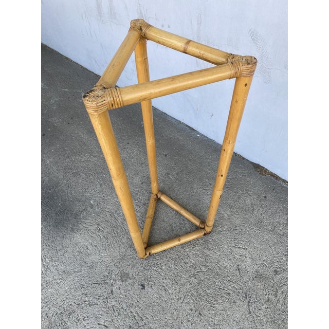 This beautifully restored Frankl style rattan plant stand blends style and vintage charm with modern comfort. The stand is...