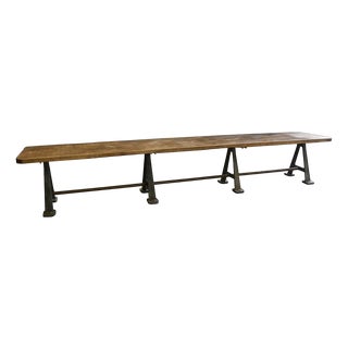 Long Industrial Dining Table For Sale