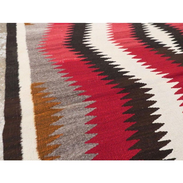 Mid 20th Century Galerie Shabab Collection Tribal Mid-20th Century Handmade American Flatweave Navajo Square Accent Rug For Sale - Image 5 of 10