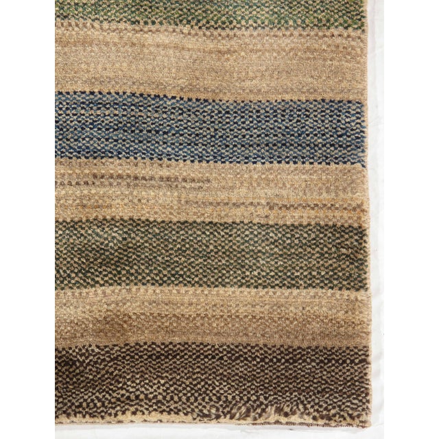 1980s Hand-Knotted Persian Tribal Gabbeh Rug 3'10" X 5' For Sale - Image 5 of 7