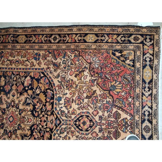 1900 - 1909 1900s, Handmade Antique Persian Sarouk Farahan Rug 4' X 6.3' For Sale - Image 5 of 8