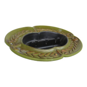 Mid Century Modern Haeger Pottery Green Ashtray 4520b