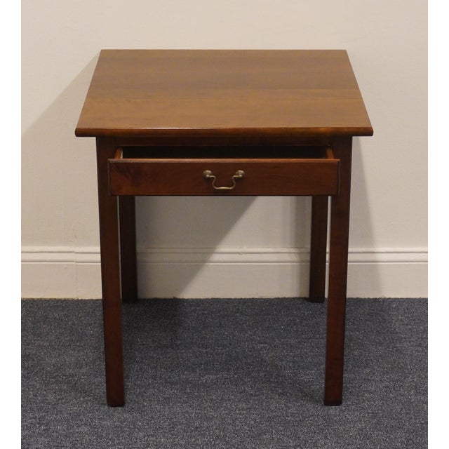 Late 20th Century Madison Square Adams County Collection Solid Pennsylvania Cherry Early American Traditional 23" Accent End Table For Sale - Image 5 of 11
