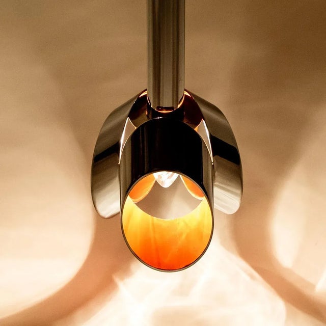 Cascade Fixture with Six Chrome and Orange Pendants in Raak Style, 1970s For Sale - Image 18 of 18