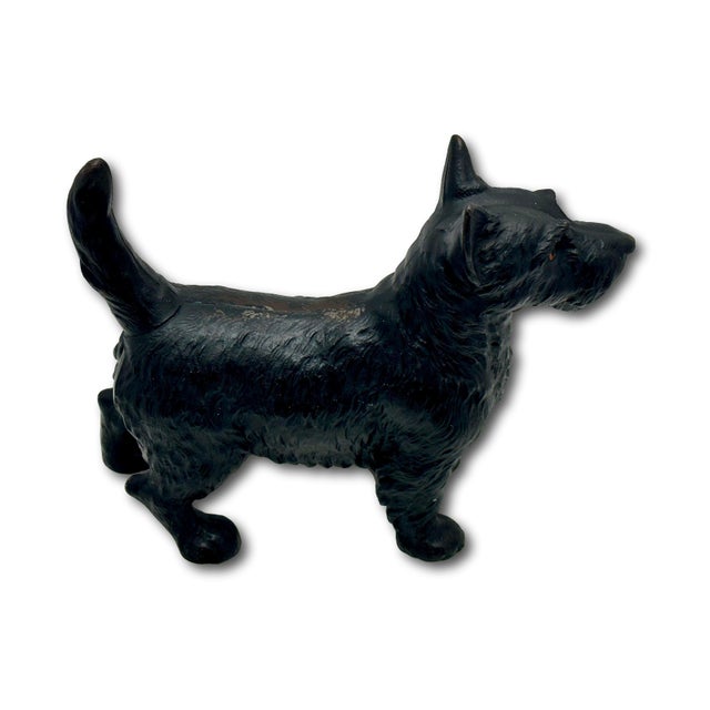 Black Very Nice Vintage Hubley Manufacturing Co. Cast Iron Standing Scottish Terrier - Scottie Dog Doorstop - Circa 1930s For Sale - Image 8 of 18