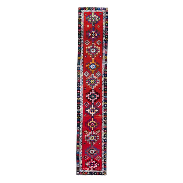 Vintage Colorful Kurdish Herki Runner Rug 2'5" X 12'1" For Sale - Image 13 of 13