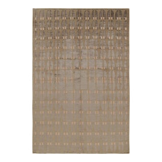 Austrian Art Deco Rug Modern Green Wool and Silk For Sale