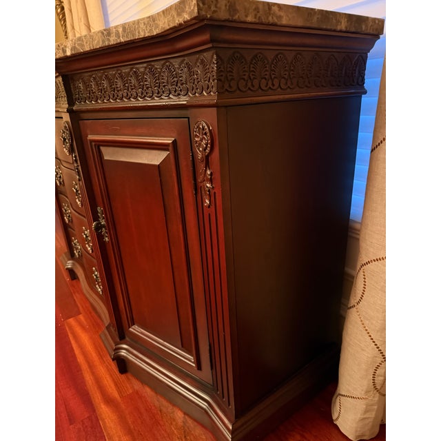 Chocolate Late 20th Century Bernhardt Embassy Row Buffet Sideboard Credenza With Marble Top For Sale - Image 8 of 8