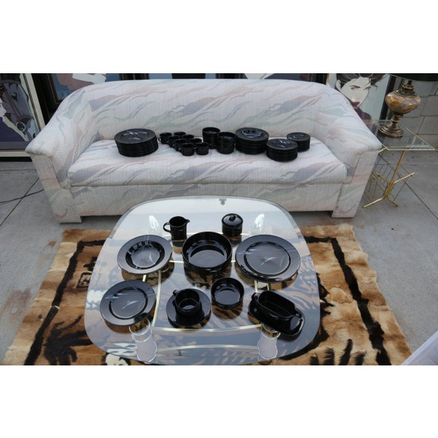 Mikasa 1980s Mikasa Galleria Opus Black Dinnerware Full Set - 50 Piece Set For Sale - Image 4 of 7