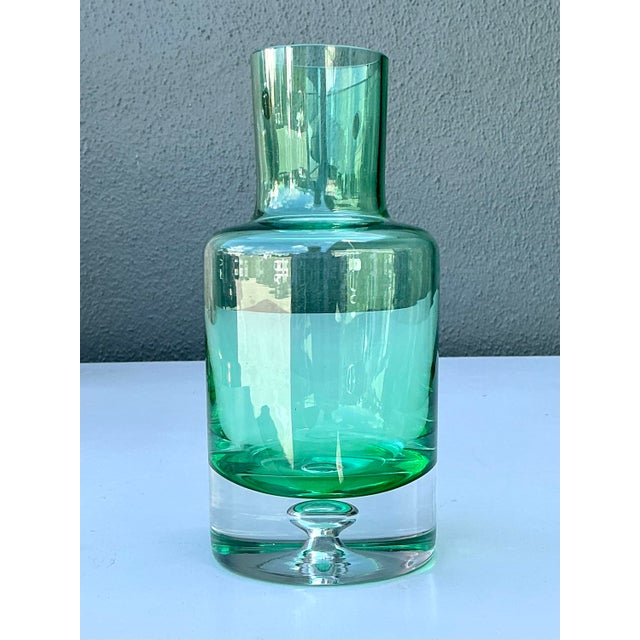 Vintage Polish Blown Glass Vase For Sale - Image 4 of 12