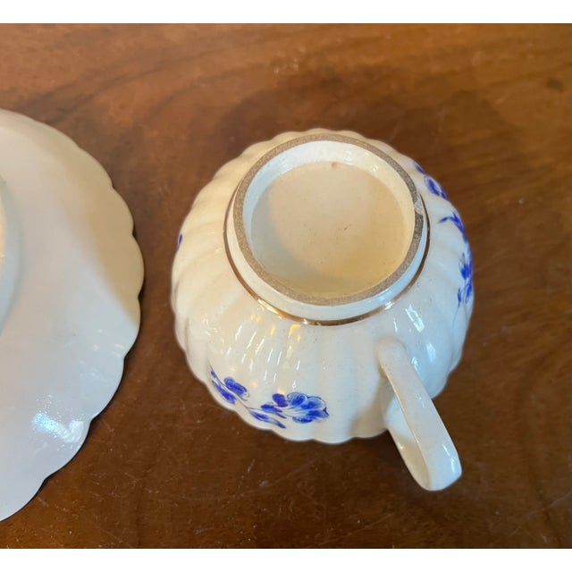 Antique 18th Century English Bristol Worcester Porcelain Teacup & Saucer Circa 1760 - 1770 For Sale - Image 10 of 10