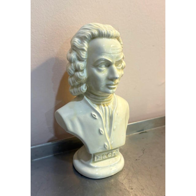 1970s Cream Ceramic Bach Bust For Sale - Image 5 of 5