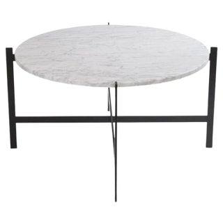 Large White Carrara Marble Deck Table by OxDenmarq For Sale